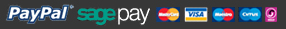 Paypal, Sage Pay, Mastercard, Visa, Maestro, Cirrus, Solo